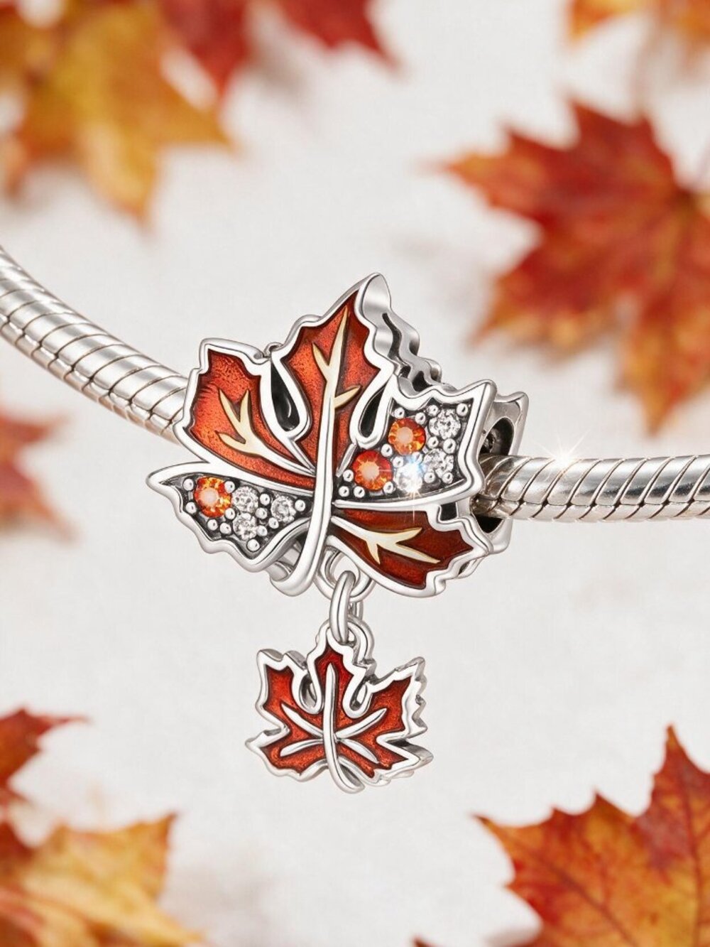 Maple Leaf 🍁 Dangle Charm for Pandora Bracelets